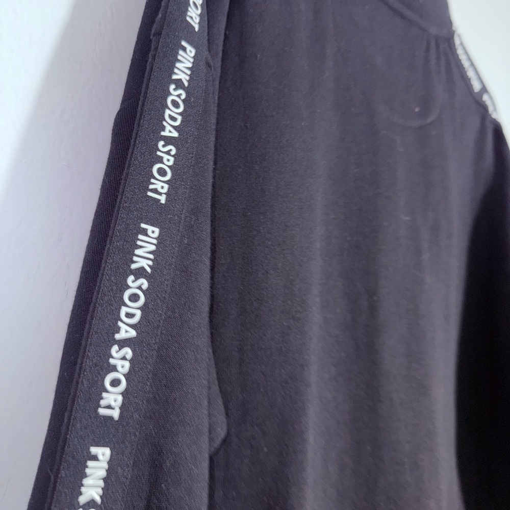 Black Mock Neck Sweatshirt with Logo Tape - Picture 3 of 5